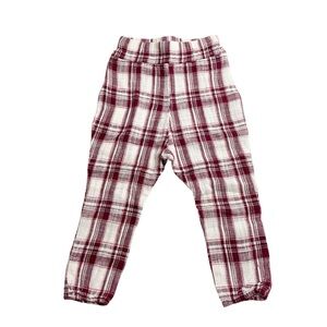 Boy + Girl maroon and cream plaid pants
